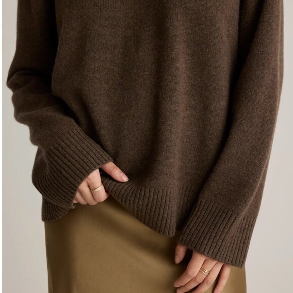 EUC~ Mongolian Cashmere Oversized Crewneck Sweater~ Brown ~ Small - Picture 2 of 8